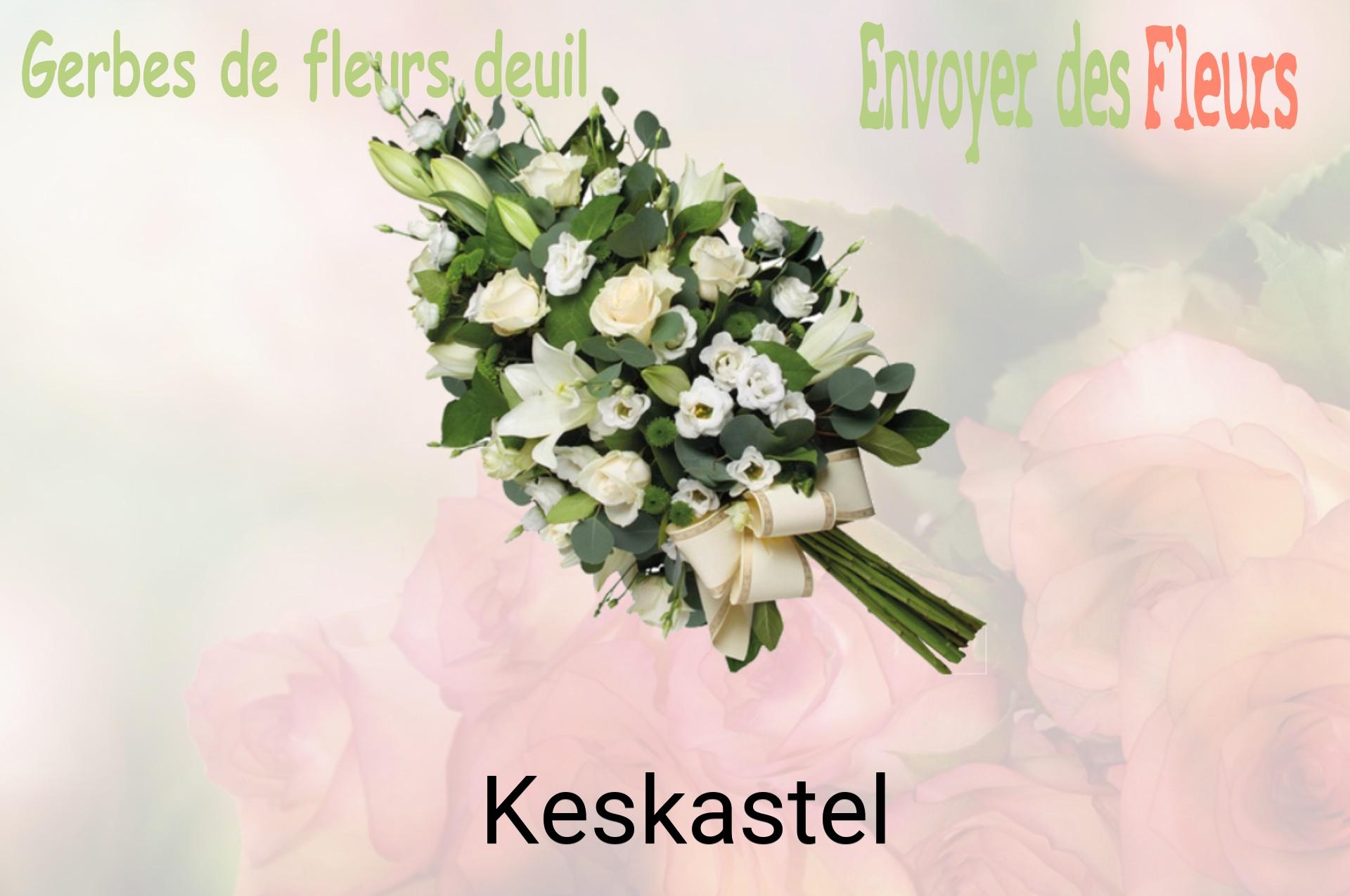 Gerbe de fleurs de deuil livrée à Keskastel